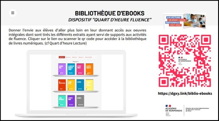 Visuel de la bibliothèque des livres numériques 